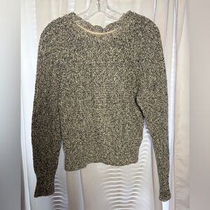 FREE PEOPLE Black & White Fleck Crew Neck Sweater Sz XS